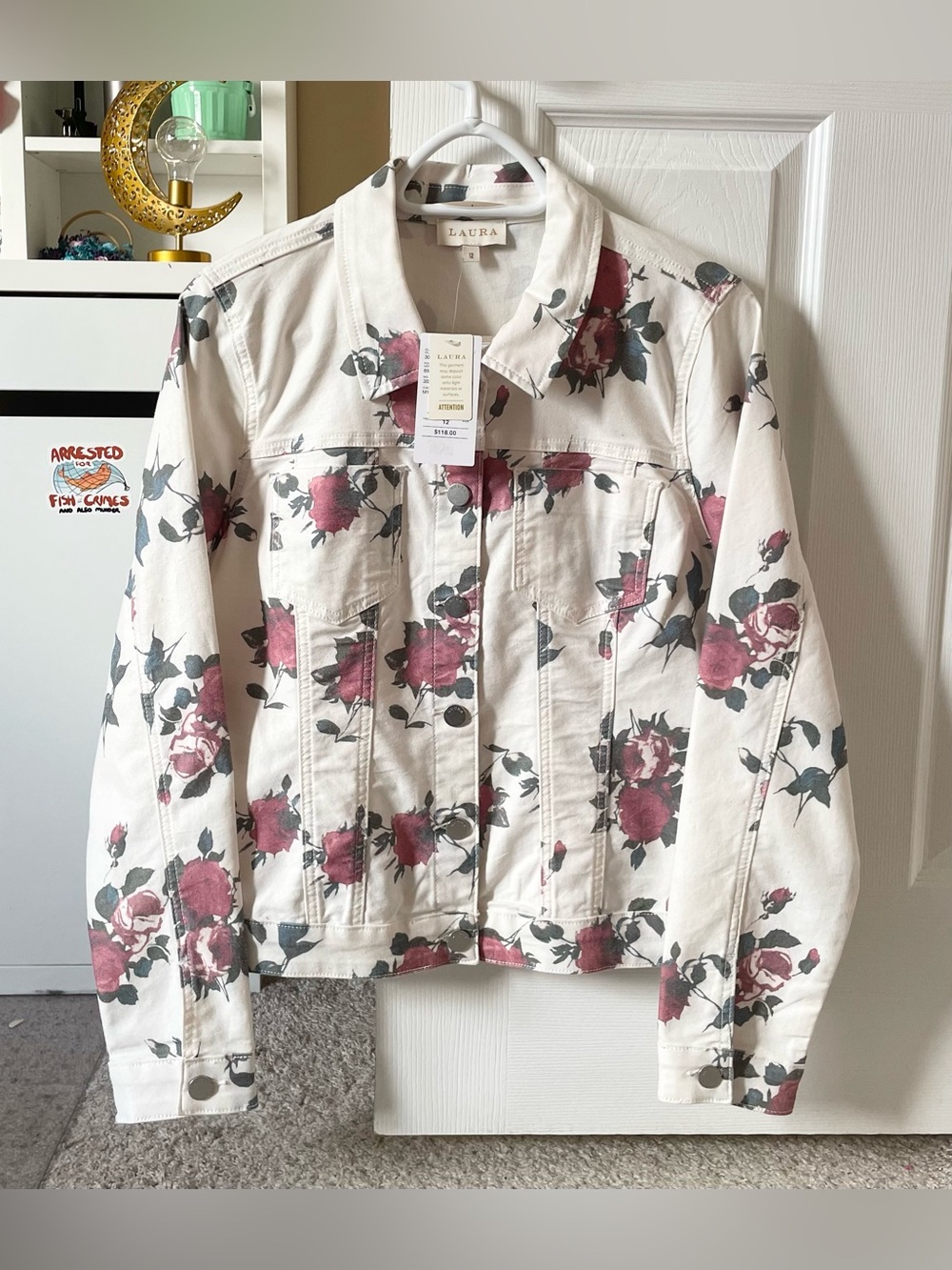 (NWT) Laura Floral Print Denim Jacket